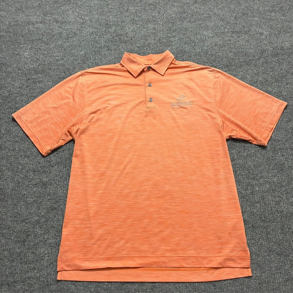 Footjoy Mens Polo Shirt Size L Orange Heather Stretch Casual Short Sleeve